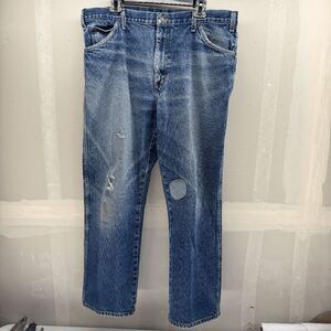 Dickies Jeans 40x32 Actual 38x29 Relaxed Medium Wash Denim Distressed Work Wear